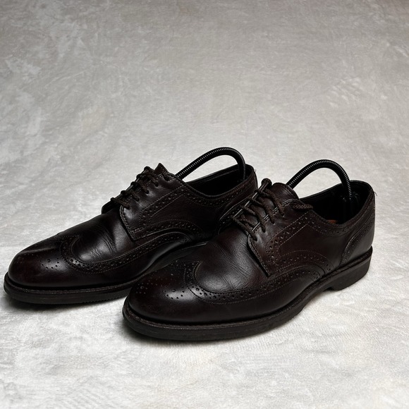 Allen Edmonds Men's 10 McAllister Burgundy Leather Brogue‎ Oxford Shoes